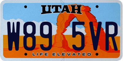 UT license plate W895VR