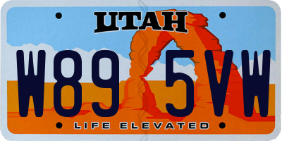 UT license plate W895VW