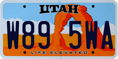UT license plate W895WA