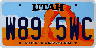 UT license plate W895WC