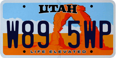 UT license plate W895WP
