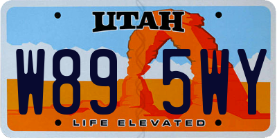 UT license plate W895WY
