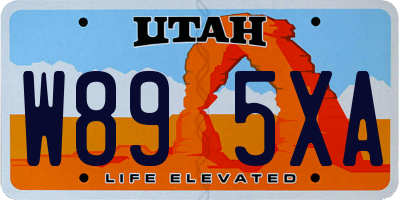 UT license plate W895XA