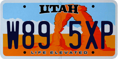 UT license plate W895XP