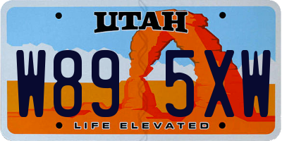 UT license plate W895XW