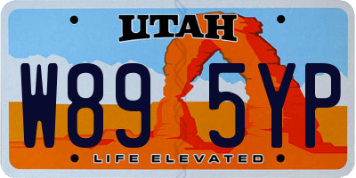 UT license plate W895YP