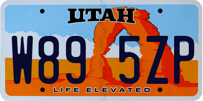 UT license plate W895ZP