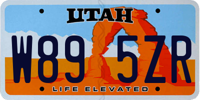 UT license plate W895ZR