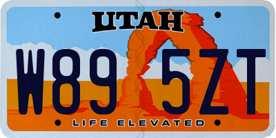 UT license plate W895ZT