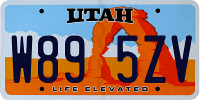 UT license plate W895ZV
