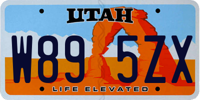 UT license plate W895ZX