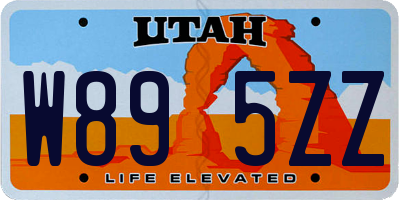 UT license plate W895ZZ