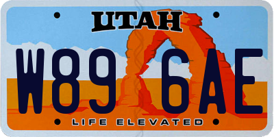 UT license plate W896AE