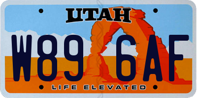 UT license plate W896AF