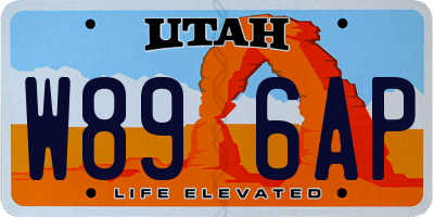 UT license plate W896AP