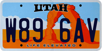 UT license plate W896AV