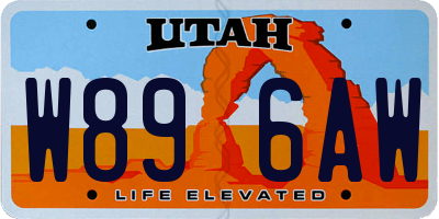 UT license plate W896AW