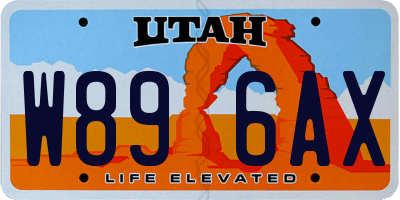UT license plate W896AX