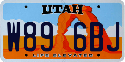 UT license plate W896BJ