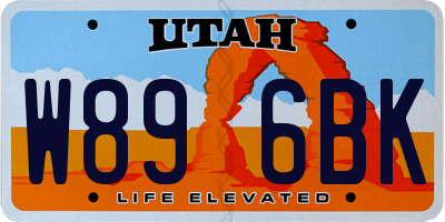 UT license plate W896BK