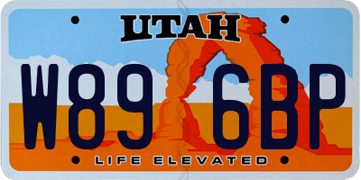 UT license plate W896BP