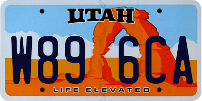 UT license plate W896CA