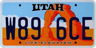 UT license plate W896CE