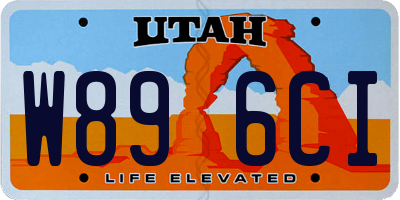 UT license plate W896CI