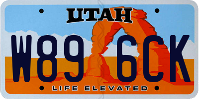 UT license plate W896CK