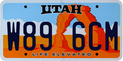 UT license plate W896CM