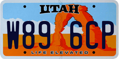 UT license plate W896CP