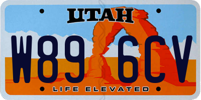 UT license plate W896CV