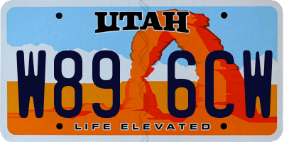 UT license plate W896CW