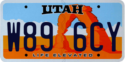 UT license plate W896CY
