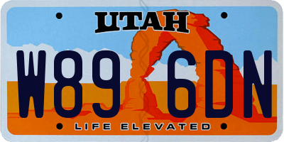 UT license plate W896DN
