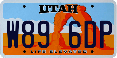 UT license plate W896DP