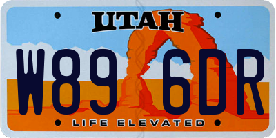 UT license plate W896DR