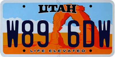 UT license plate W896DW
