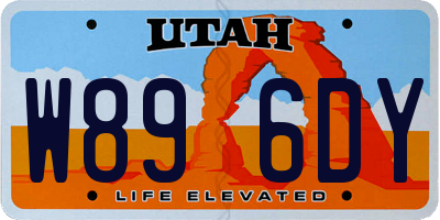 UT license plate W896DY