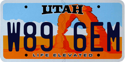 UT license plate W896EM
