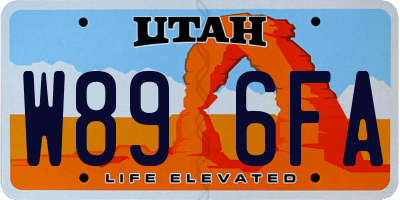 UT license plate W896FA