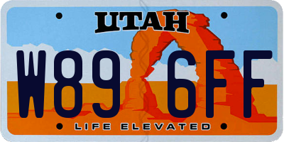 UT license plate W896FF