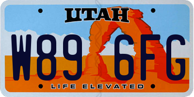UT license plate W896FG