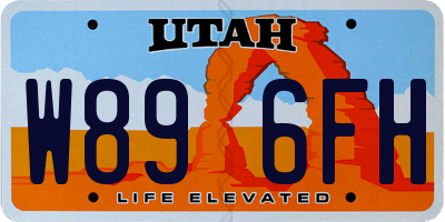 UT license plate W896FH