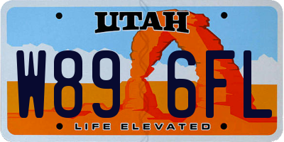 UT license plate W896FL