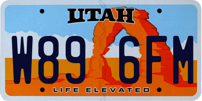 UT license plate W896FM