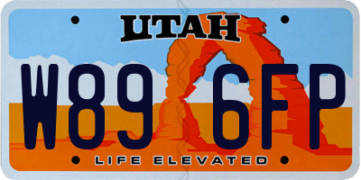 UT license plate W896FP