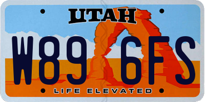 UT license plate W896FS
