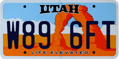 UT license plate W896FT