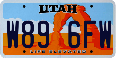 UT license plate W896FW